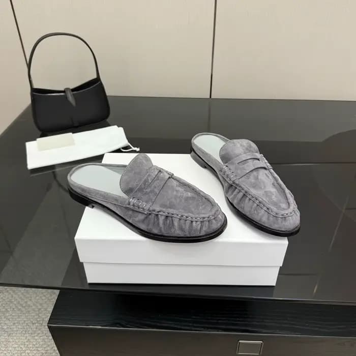 Mules plates confortables en cuir véritable pour femmes