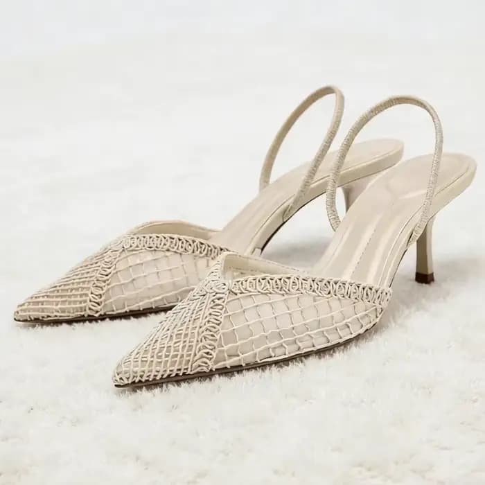 Escarpins confortables en maille tissée pour femme