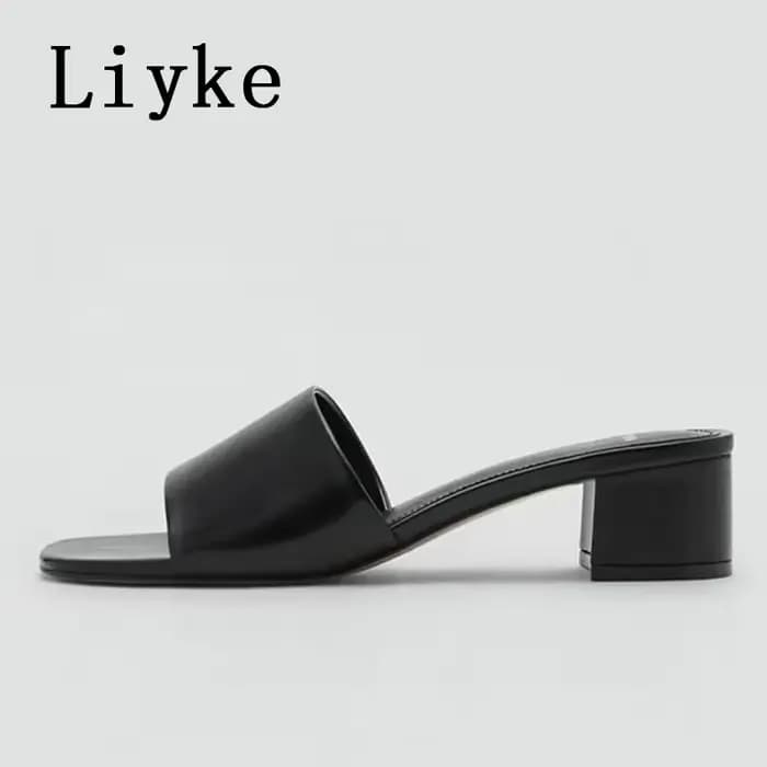 Liyke – Sandales mules en cuir souple et confortable pour femme