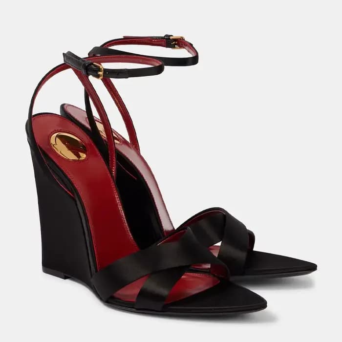 Sandales compensées élégantes à bretelles croisées pour femmes – Talons hauts élégants