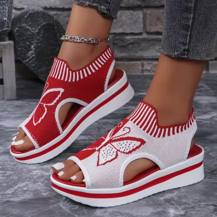 Nouvelles sandales plates pour femmes, en maille, à bout ouvert, décontractées, à talons bas, mules d'été, chaussures à plateforme pour femmes, sandales compensées sportives, confortables pour la plag