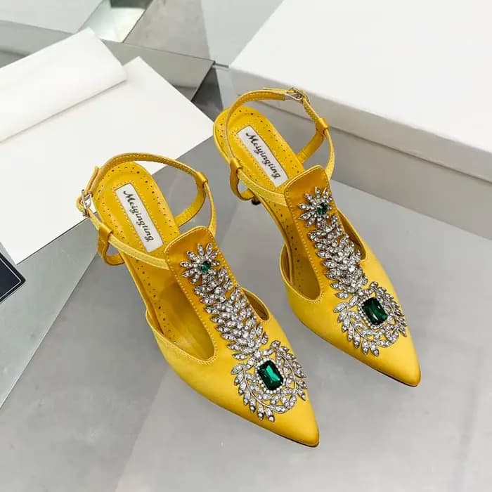 2025 luxe femmes talons hauts strass pointu mariage