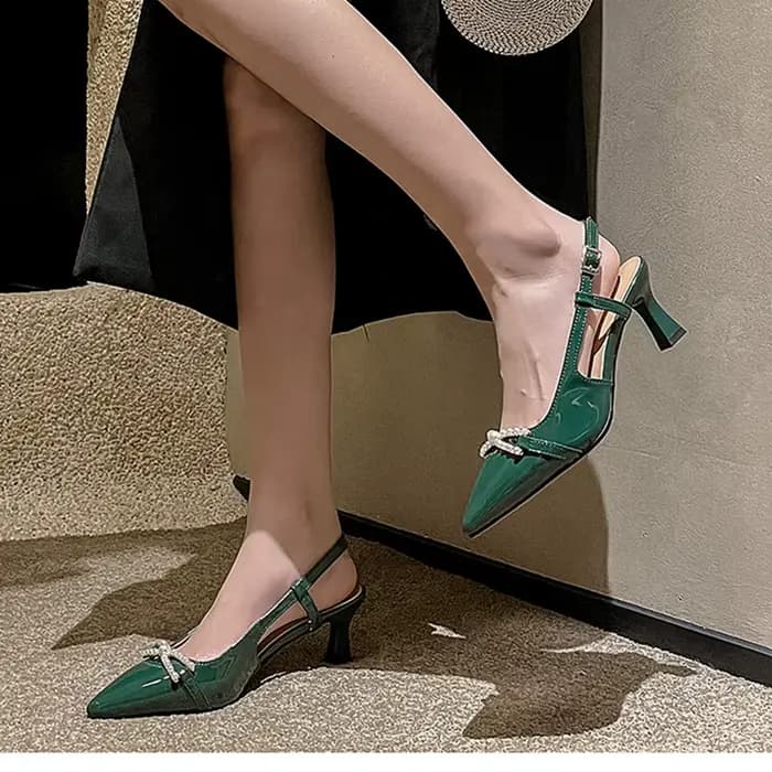 Gladiateur femmes sandales en cuir véritable célébrité d'internet rose talon haut élégant pointu fête bureau mode pompes chaussures HG131