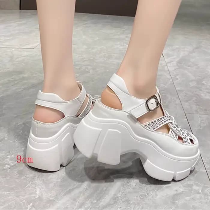 Sandales à Plateforme avec Strass pour Femme