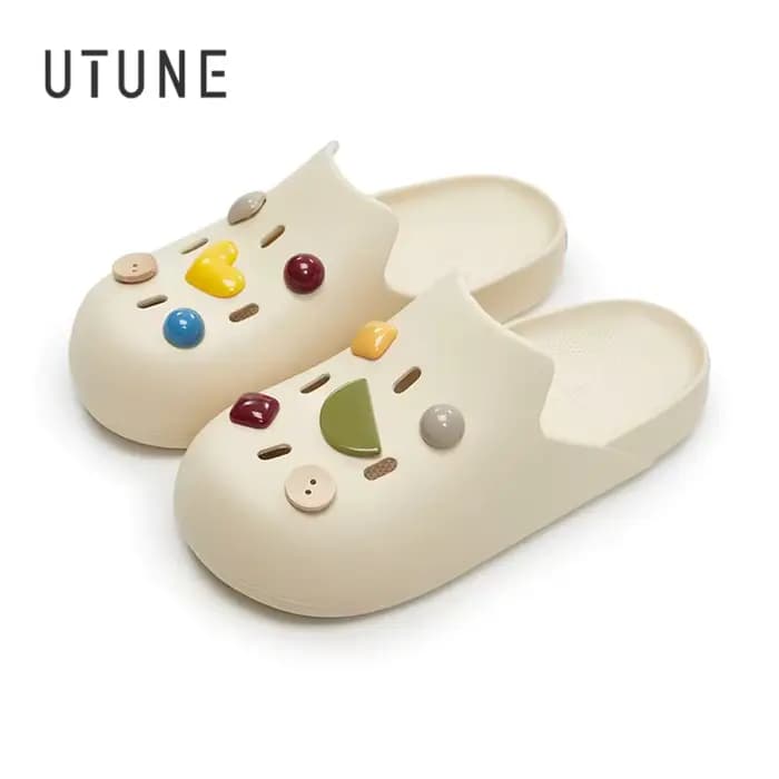 UTUNE Mules pour femmes Sabots Sandales Chaussures et chaussures d'été Charme DIY Vêtements d'extérieur Intérieur Maison Talons épais Bureau Slip-on Pantoufle