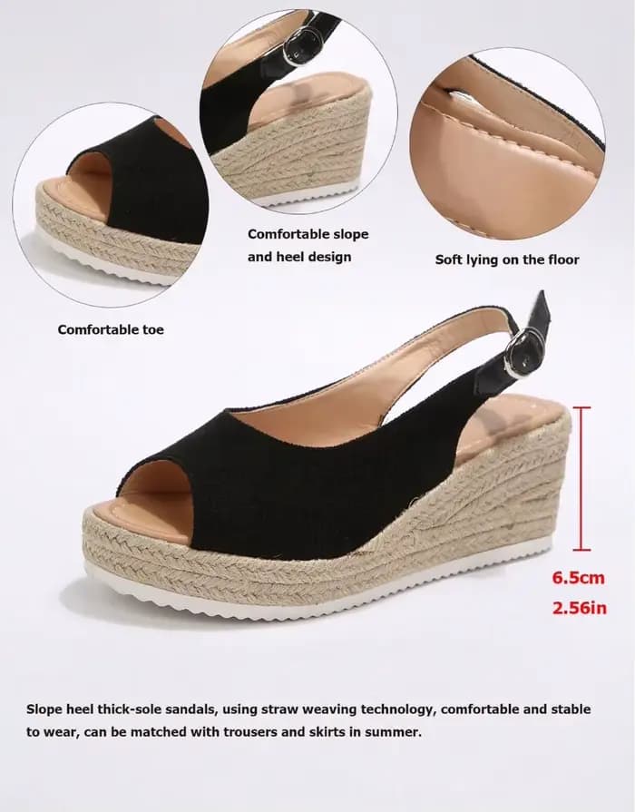 Sandales à talons épais pour femmes, chaussures d'été confortables et élégantes, plateforme imperméable, à enfiler, grande taille, pour un usage quotidien en extérieur