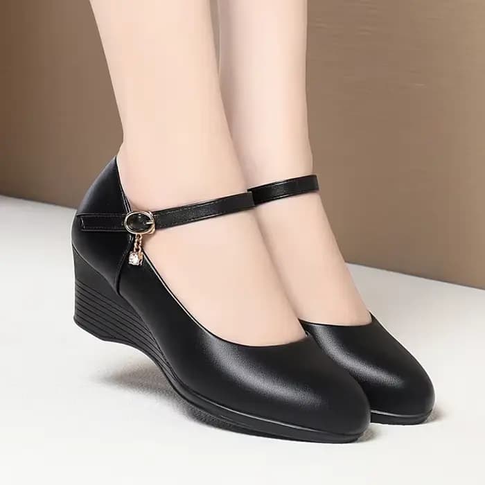 5cm respirant confortable bouche peu profonde plate-forme chaussures à semelles compensées femmes pompes 2025 automne Med talons Mary Janes pour bureau danse maman