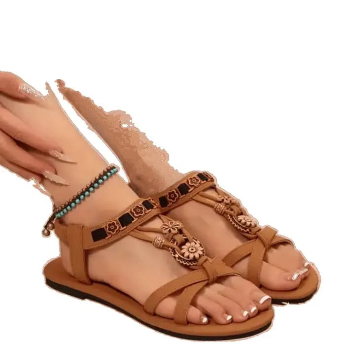 Sandales bohème perlées pour femmes
