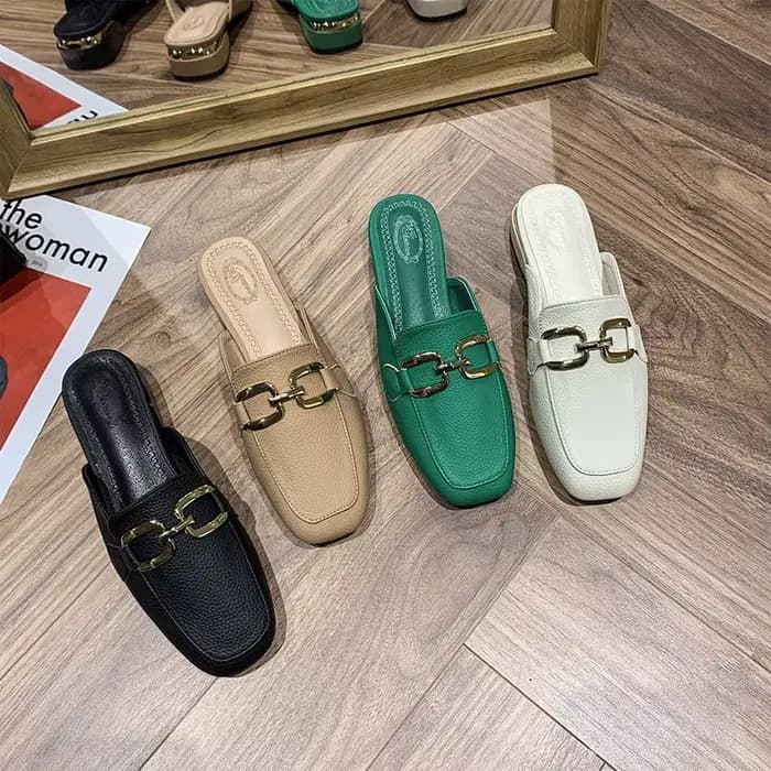 2025 printemps été femmes Mules chaussures marque pantoufles mode bout rond nœud papillon Baotou paille tressé Article