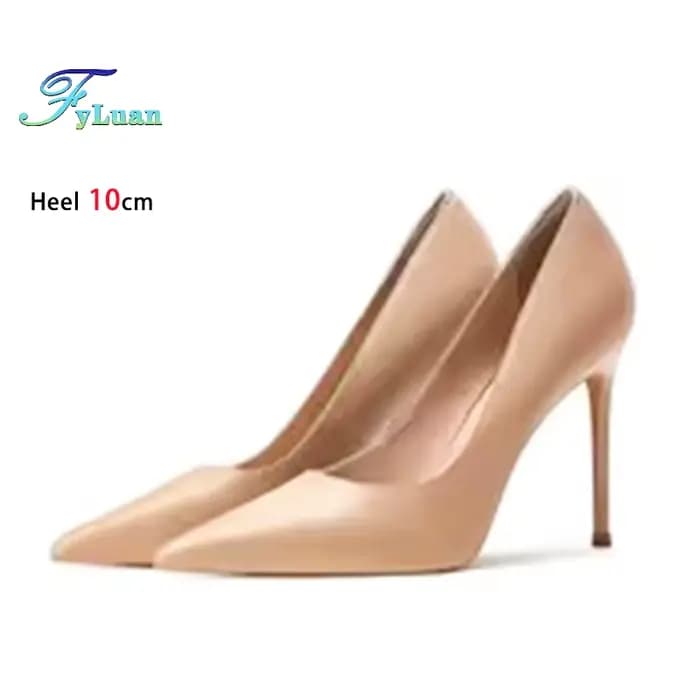Haute qualité en peau de mouton talons hauts fête bureau mode pointu peu profond femmes chaussures 6 8 10CM Stiletto couleur nue femme pompes