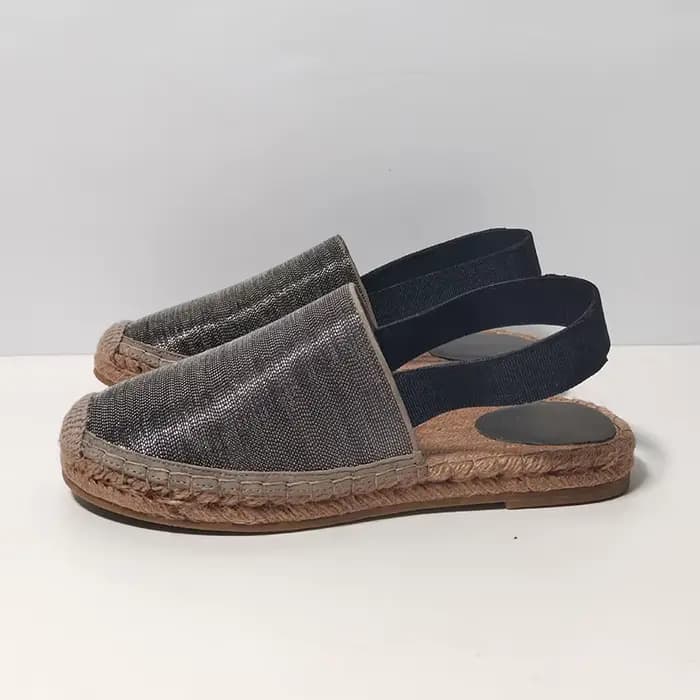 Chaussures de pêcheur femmes chaîne perle Baotou sandales plates corde de chanvre tissage semelle épaisse Sandalias
