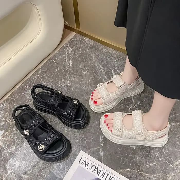 Sandales plates à plateforme pour femmes