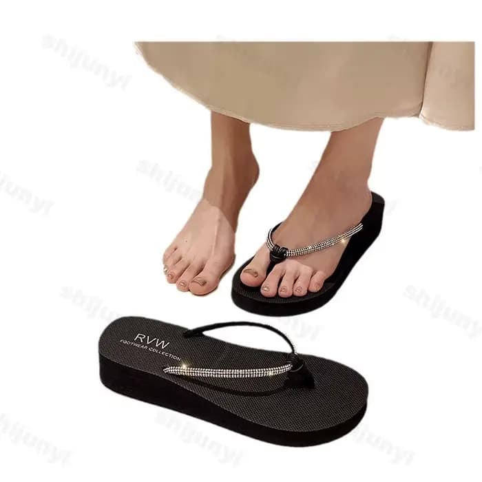 Tongs à talons compensés pour femmes, optique décontractée, sandales astronomiques, pantoufles de plage, chaussures à plateforme pour femmes, été, nouveau, 2025