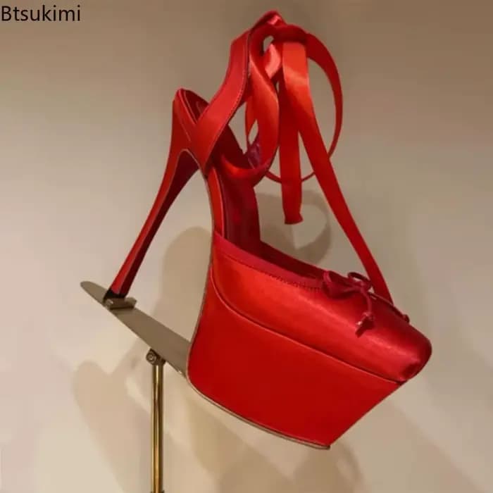 Nouvelles Sandales de Mariage de Luxe pour Femme 2026 à Talons Hauts, Bout Carré, Talons Fins, Plateforme, à Lacets, Plissées, Slingback