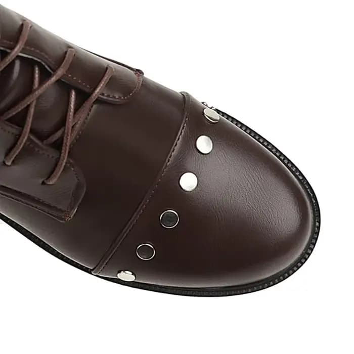 Bottines à lacets avec fermeture éclair pour femmes
