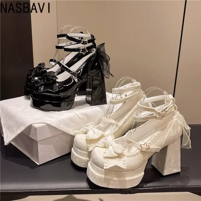 NASBAVI boîte de nuit plate-forme femmes Lolita pompes mode peu profonde chaussures à talons hauts 2025 printemps