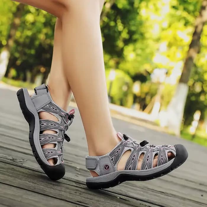 Sandales d'été en cuir véritable pour femmes