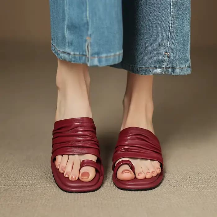 Nouvelles mules d'été 2026 pour femmes en cuir véritable
