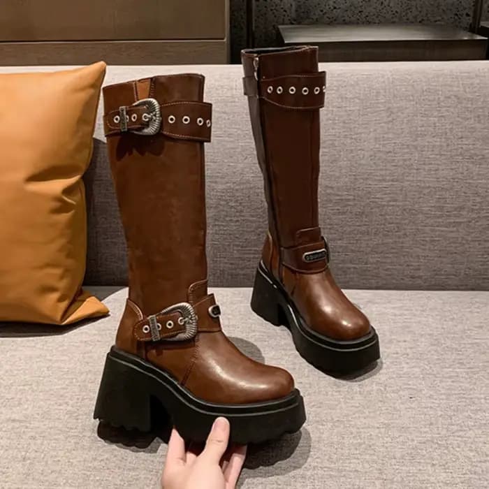 Bottes d'hiver en coton à talon optique pour femmes