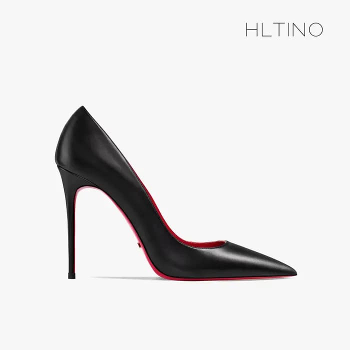 HLTINO Sexy chaussures à fond rouge 12 cm femmes escarpins à talons hauts avec finition mate printemps été automne