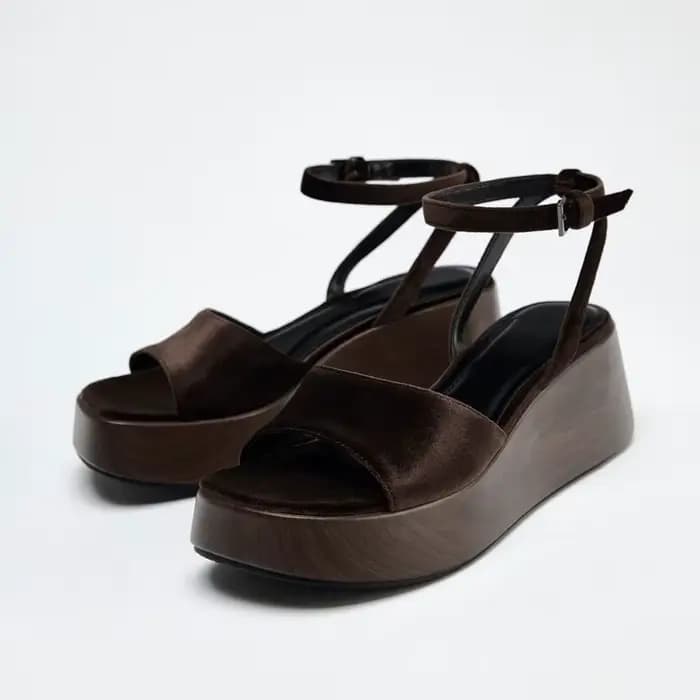 Sandales à talons compensés pour femmes, chaussures à talons hauts, pantoufles à plateforme aléatoires imprimées, escarpins de marche pour robe d'été, diapositives Zapatos de marque, 2025
