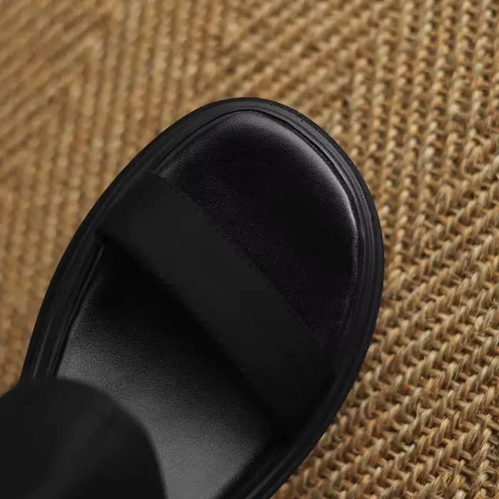 ANOVISHANA 2025 nouveau Design femmes sandales bout rond talons épais 5cm sans lacet grande taille 41 42 43 33 doux quotidien femme chaussures été