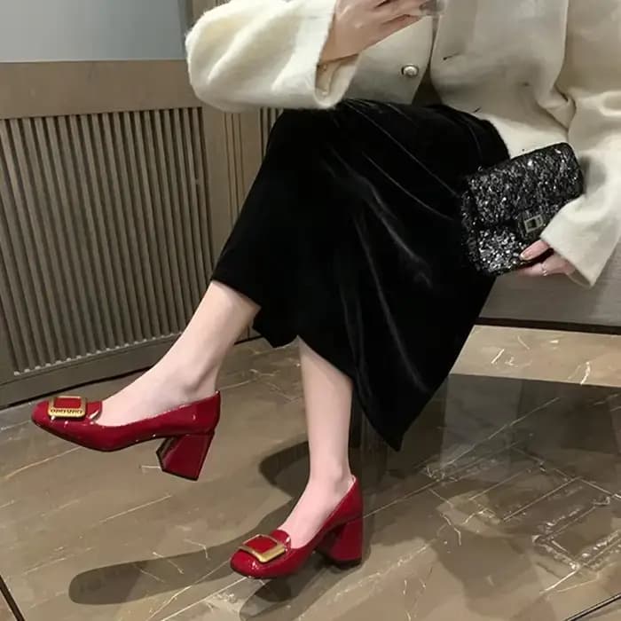 Escarpins à Talons Carrés pour Femme