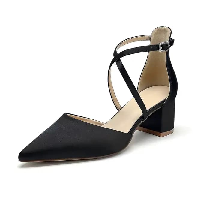 Chaussures de mariée à talon bloc bas pour femme