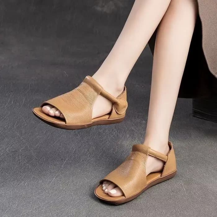 Sandales d'été en cuir de vachette première couche Summer Mint Mambo Dopamine pour femmes