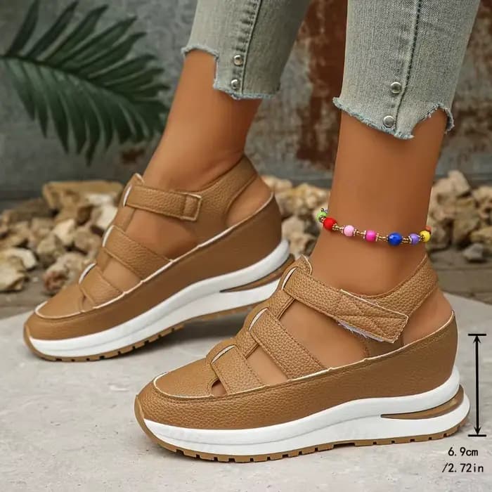 Chaussures pour femmes d'été 2025 sandales pour femmes à bout fermé Rome sandales décontractées femmes plate-forme creuse compensées femme Sandalias De Mujer