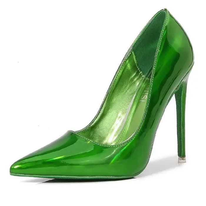 Chaussures en cuir verni à talons hauts et fins pour femmes