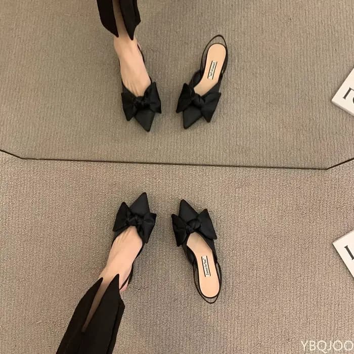 Baotou-Sandales pointues à talons bas pour femmes