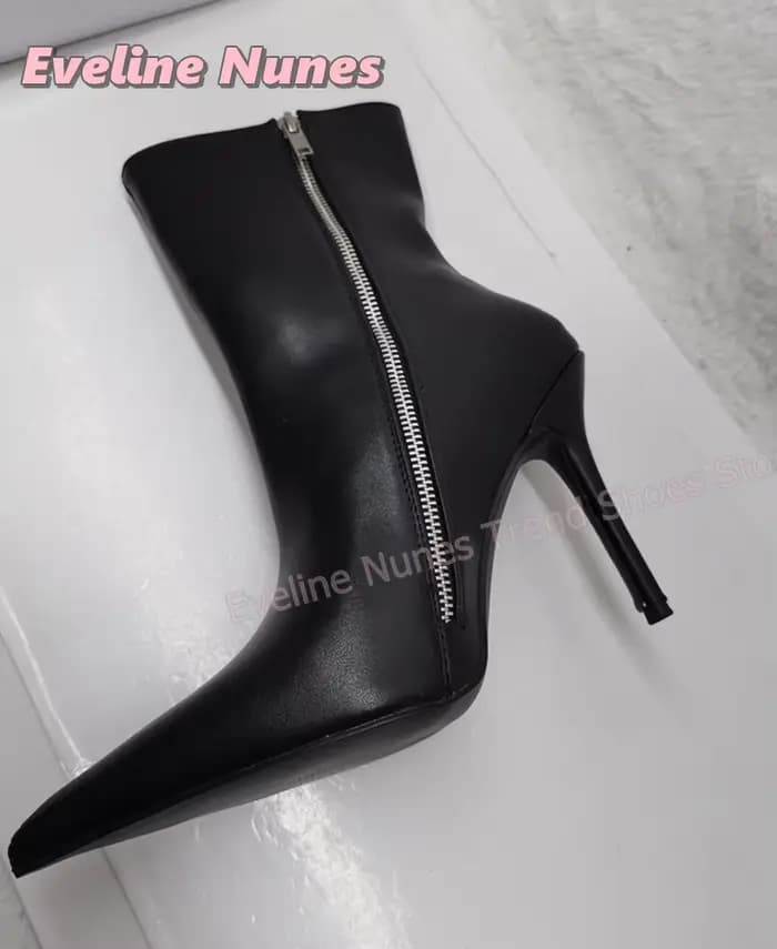 Bout pointu talons aiguilles bottes de chevalier fermeture éclair latérale solide grande taille Patchwork femmes bottes hautes élégant Style de rue automne