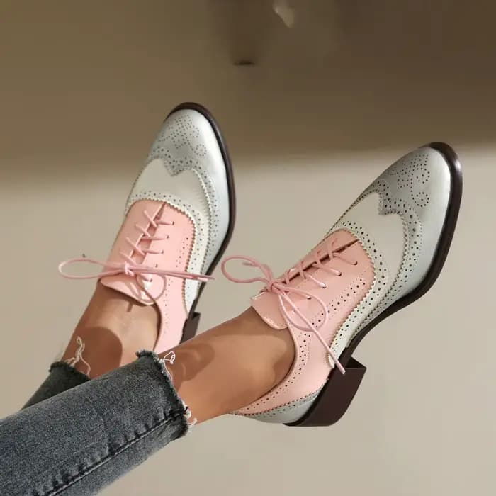 EAGSITY femmes oxford chaussures bout pointu richelieu chaussures talon carré loisirs de plein air sneaker quotidien sneaker marche chaussures de plein air