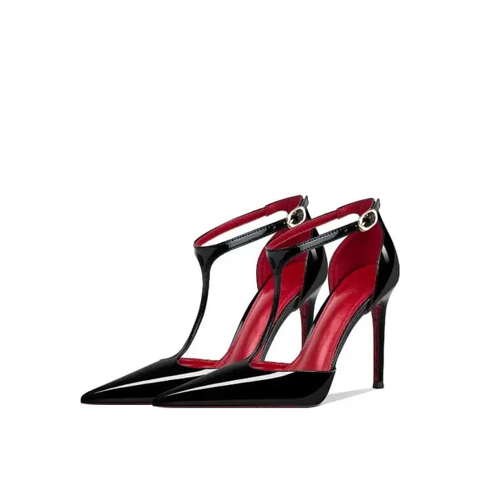Sandales noires à talons hauts