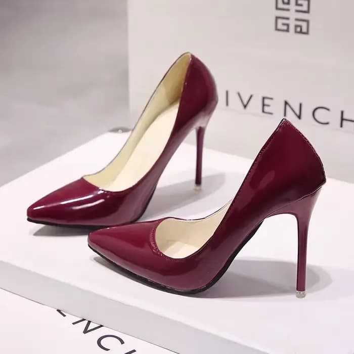 Escarpins à Talons Hauts en Cuir Verni pour Femme, Chaussures de Mariage à Talons Fins, Sexy, Pointues, Taille 44, Nouvelle Collection
