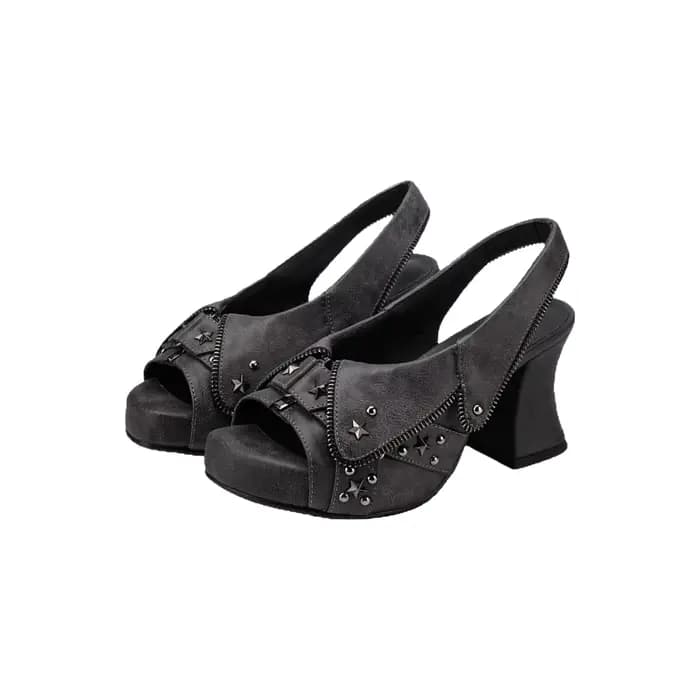 Sandales rétro vieillies à bout ouvert pour femme