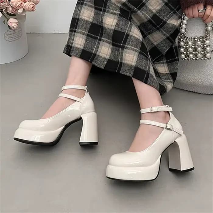 Mary Jane pompes pour femmes filles mode tout nouveau talon épais robe de mariée chaussures printemps nouvelles