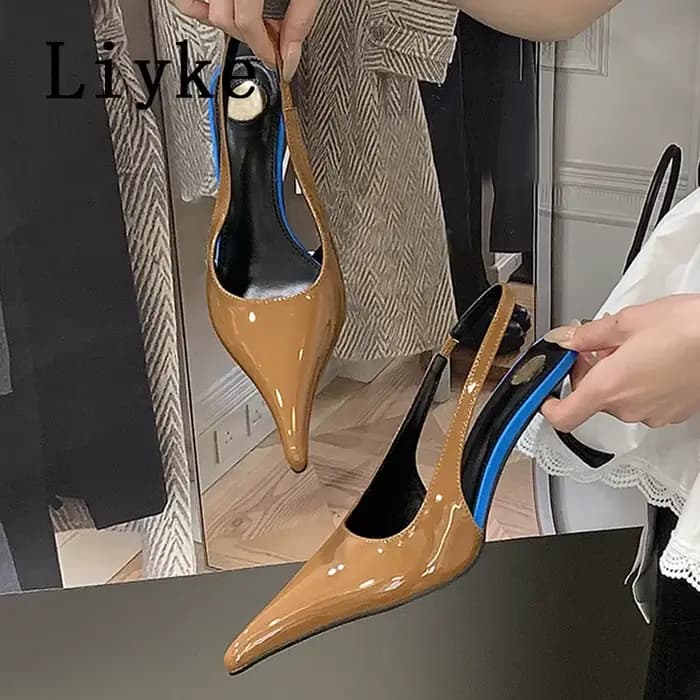 Escarpins Liyke en cuir verni rouge bordeaux pour femme