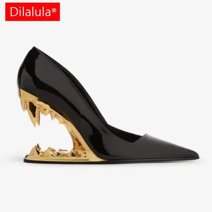 Dilalula 2026 Sexy bout pointu Super haut talon pompes femmes métal tigre dent