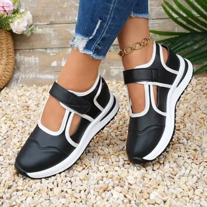 Sandales compensées respirantes pour femmes, nouvelle collection été 2026, mode creuse, chaussures de marche décontractées antidérapantes pour l'extérieur, confortables
