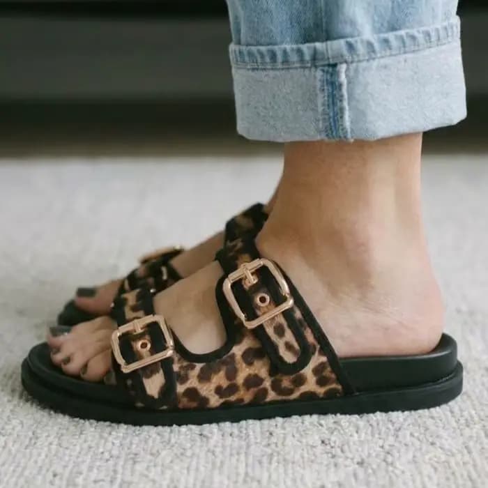 Sandales à imprimé léopard pour femmes