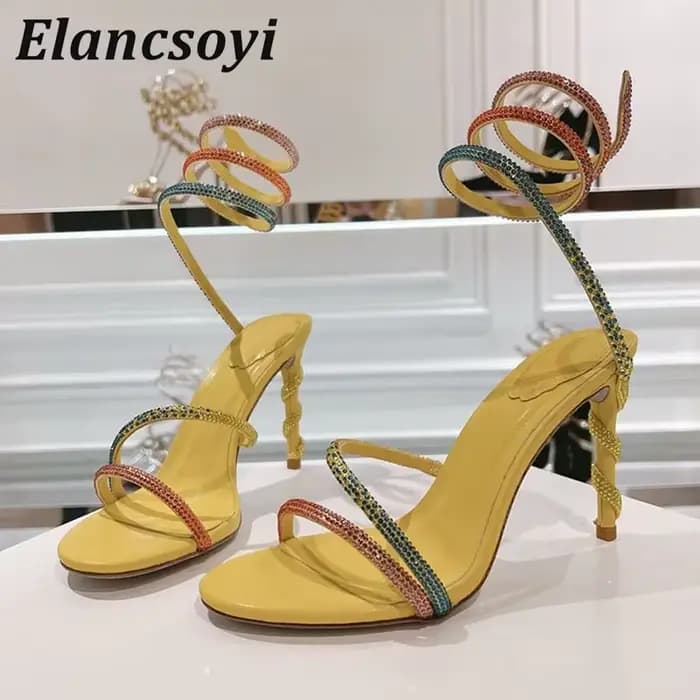 Sandales gladiateur à talons fins pour femmes