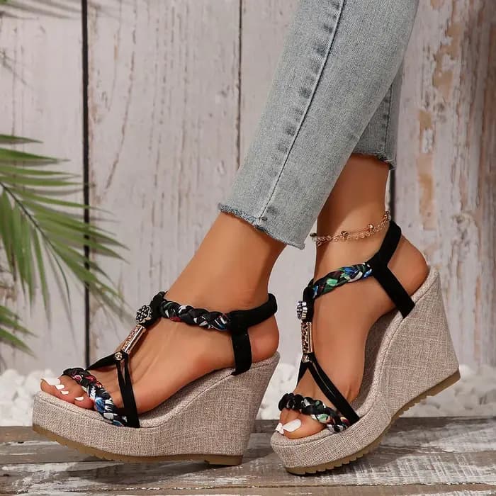 Sandales compensées pour femmes – Chaussures d'été tendance de créateur