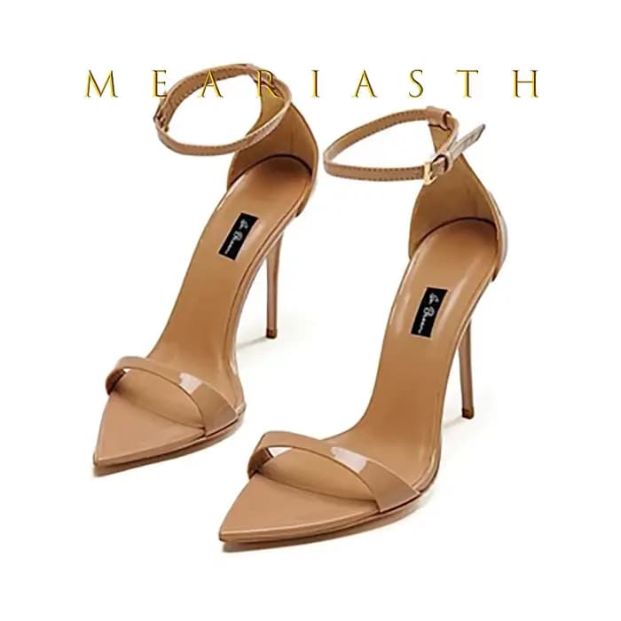 Bout pointu talon aiguille sandales cheville boucle pompes nouveauté concepteur élégant dames Banquet fête talons Zapatos Para Mujere