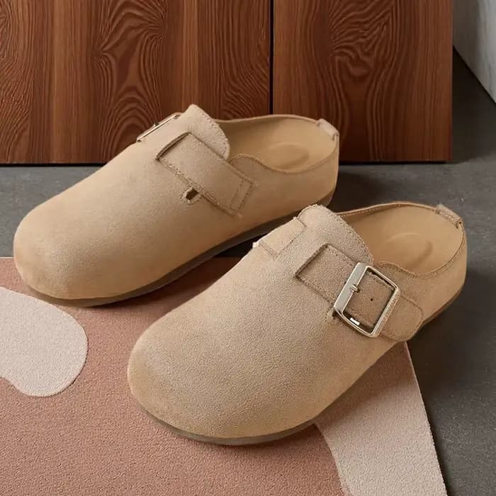 Mules en daim à plateforme pour femme
