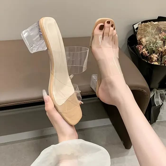 Sandales à talons hauts en plexiglas transparent pour femmes