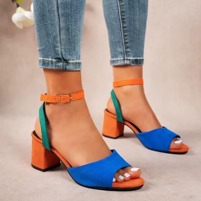 Femmes sandales européennes américaines colorées grande taille chaussures à talons hauts