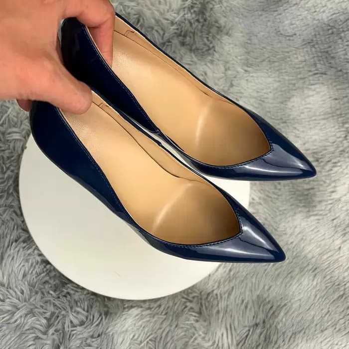 Escarpins classiques en cuir à talons hauts pour femmes, chaussures de bureau à bout pointu et à talons fins, à enfiler, escarpins de fête peu profonds pour printemps et automne