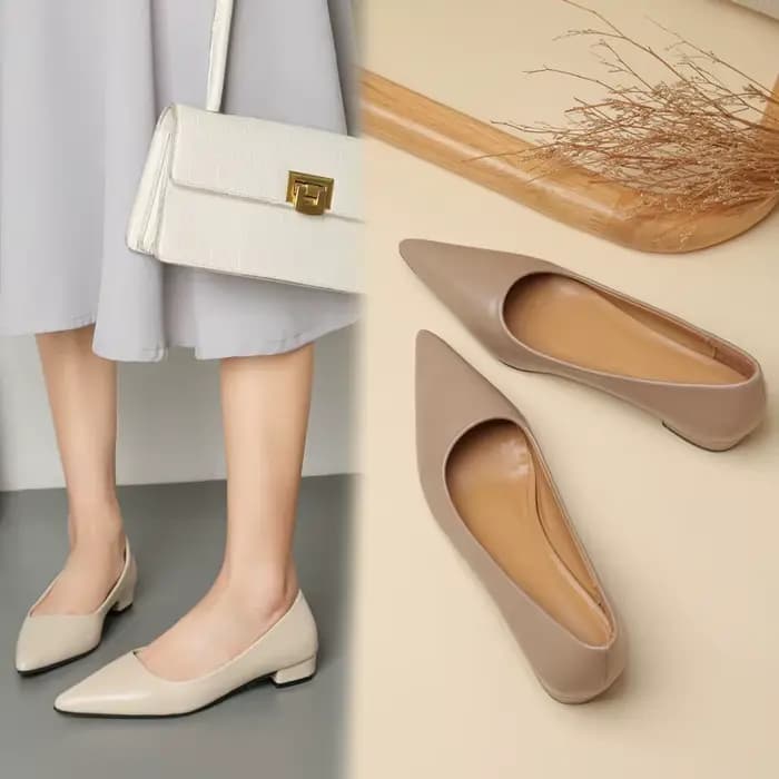 Nouveau bout pointu bouche peu profonde talon carré petites chaussures en cuir femmes élégantes mode talons hauts